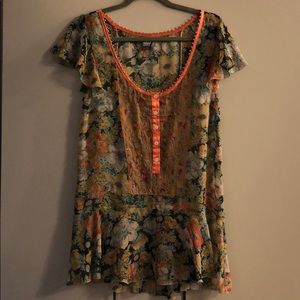 Sheer Floral Free People Tunic